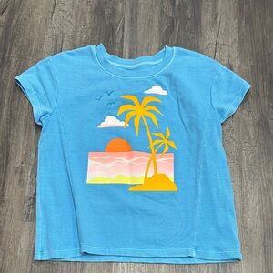 Cat & Jack Blue Tropical Palm Graphic Tee